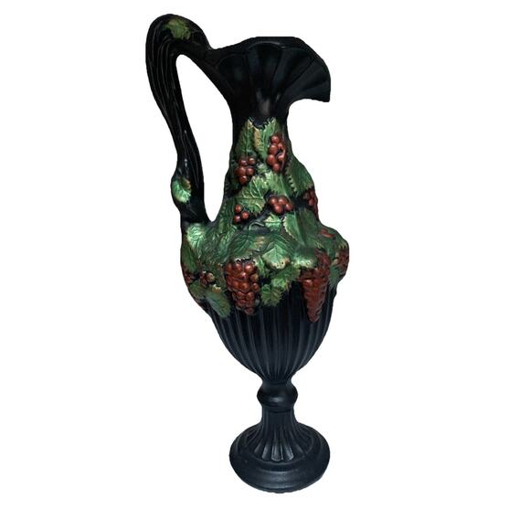 Vintage Arnels Pottery Greek Majolica Classical Style Cascading Grape Pitcher - Picture 6 of 8